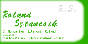 roland sztancsik business card